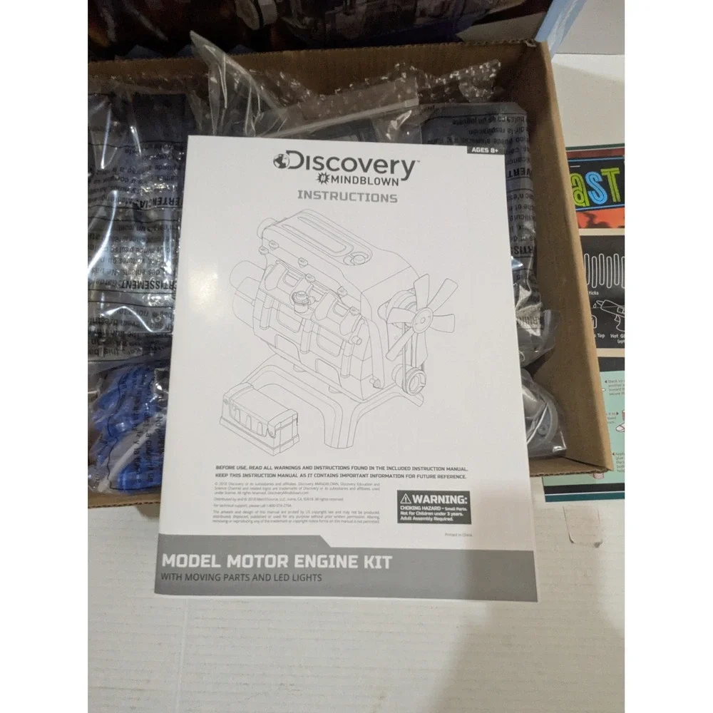 Discovery Mindblown Model Engine Kit DIY 4-Cylinder STEM Toy 104 Pieces 2018
